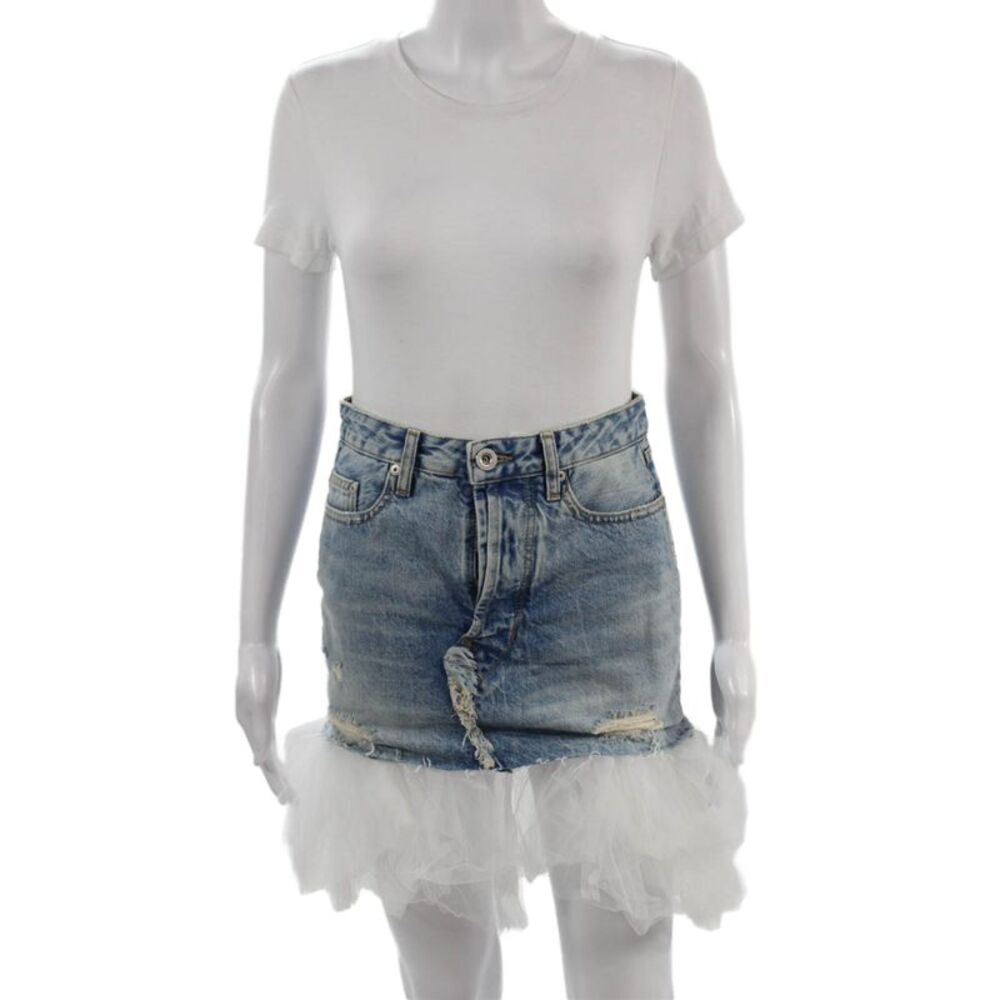 Unravel Project Womens Mini Pettiskirt Light Blue 100% Cotton Size 25